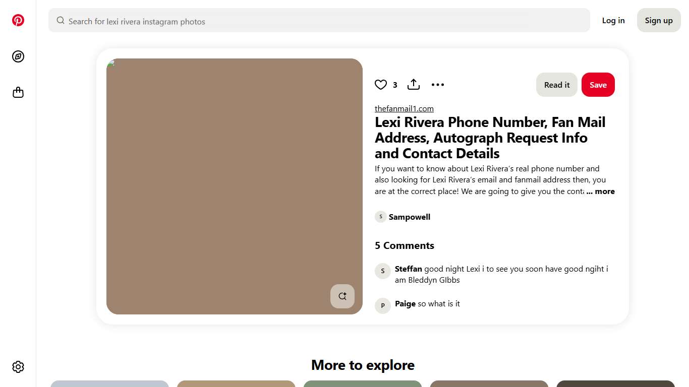 Lexi Rivera Phone Number, Fan Mail Address, Autograph Request Info and Contact Details