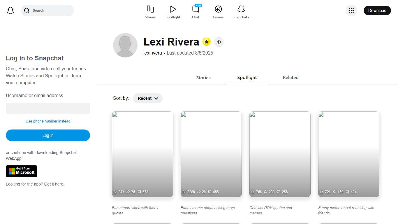 Lexi Rivera (@lexirivera) | Snapchat Stories, Spotlight & Lenses