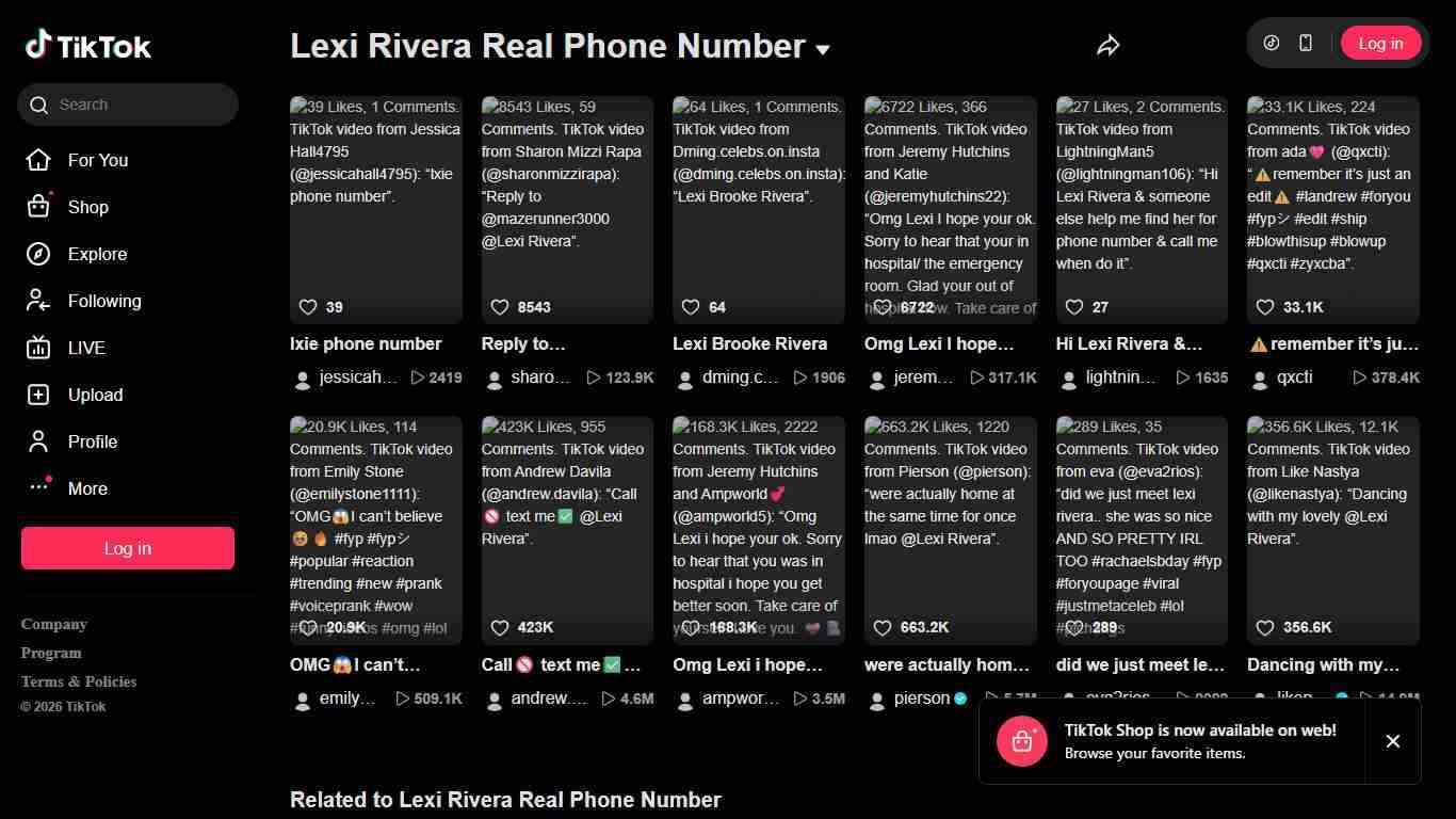 Lexi Rivera Real Phone Number | TikTok